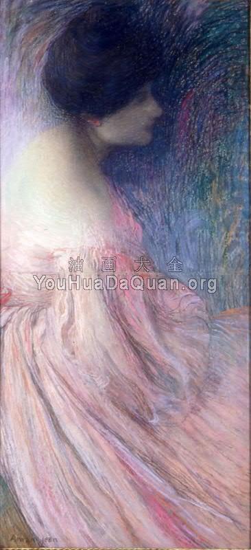 Femme en robe rose( Woman in a pink dress) - 埃德蒙·弗朗索瓦·阿曼·杰